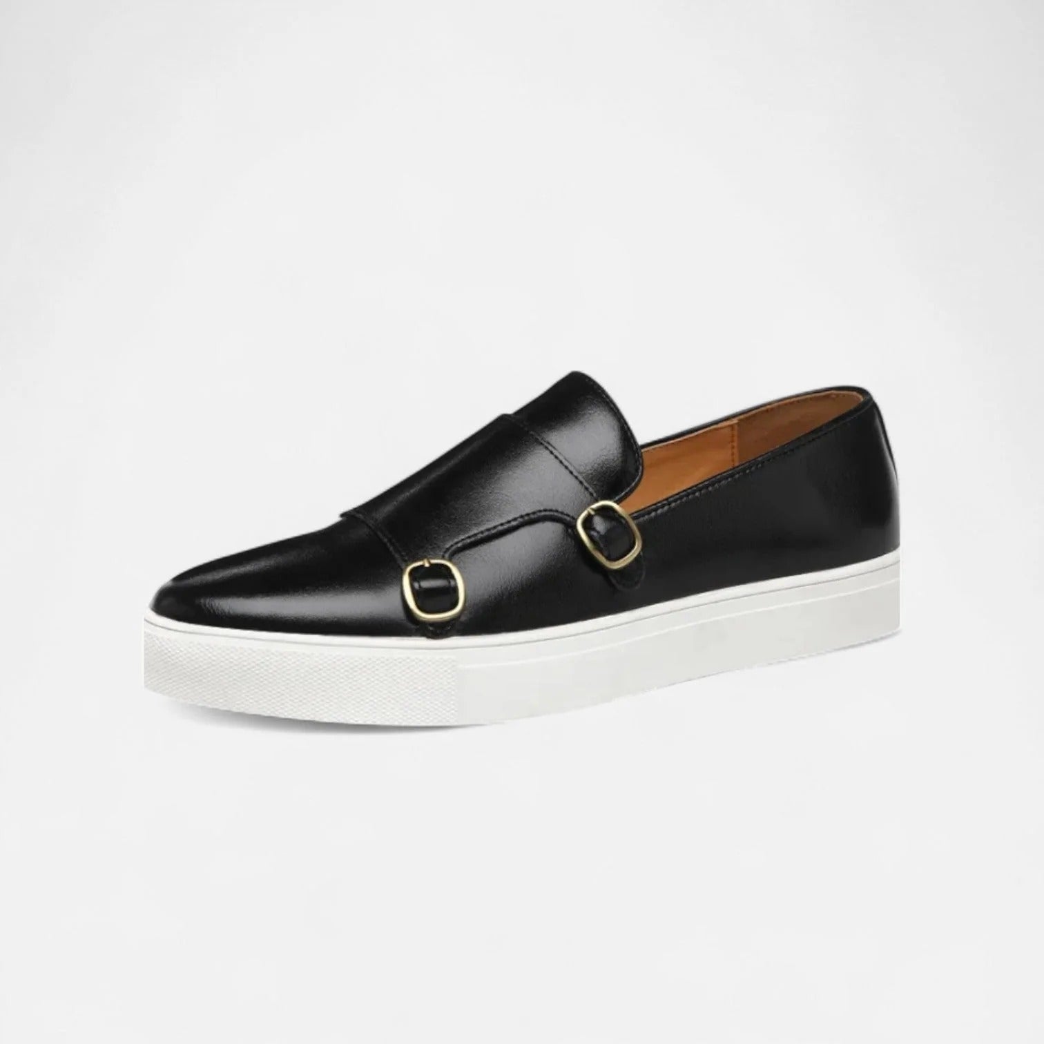 Axel | Men's Double Monk Strap Loafers Brown Leather