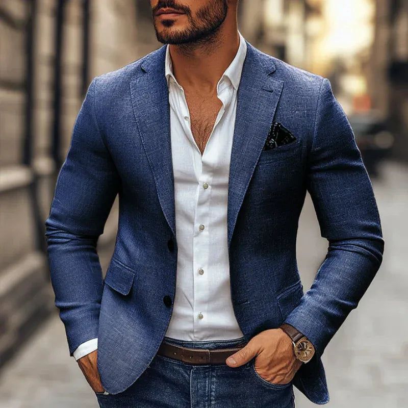 Callum | Men's Linen Cotton Blazer Beige
