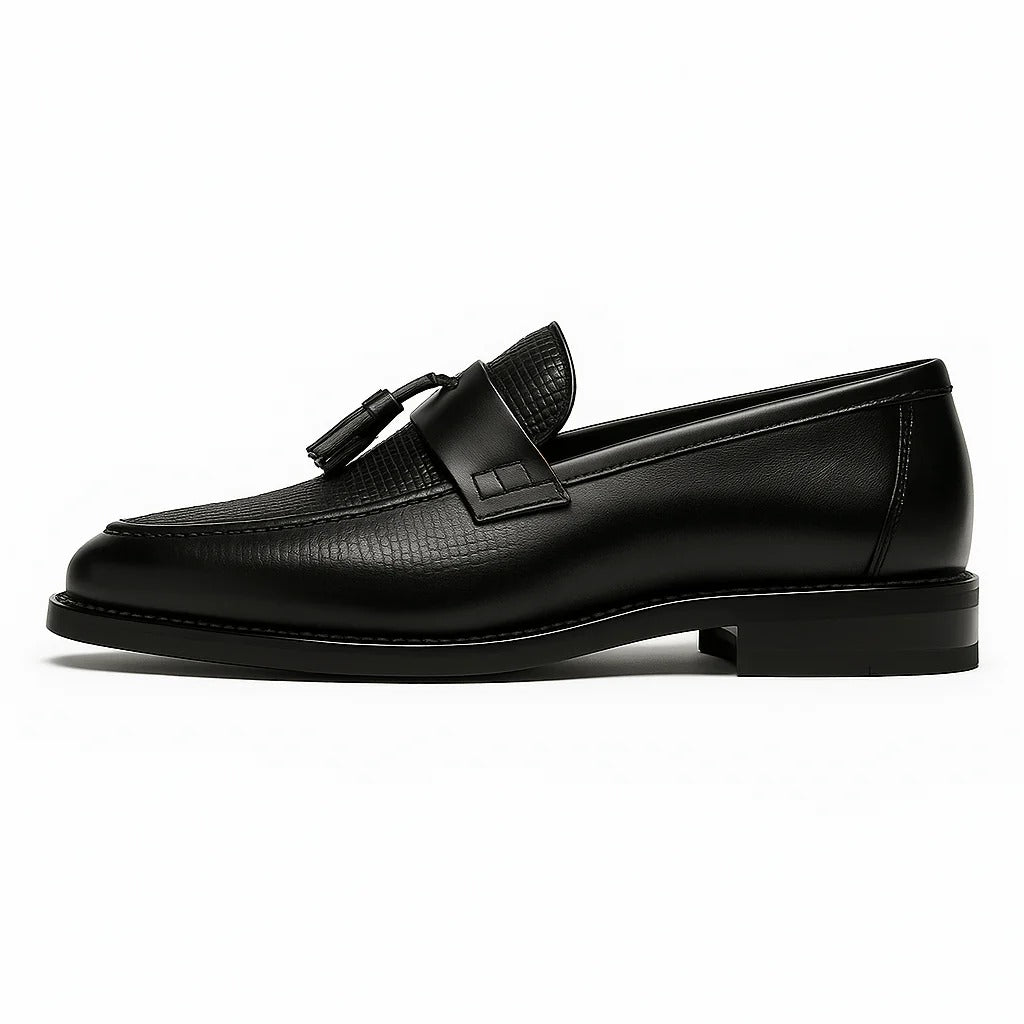 Axel | Men's Leather Tassel Loafer Brown Cognac