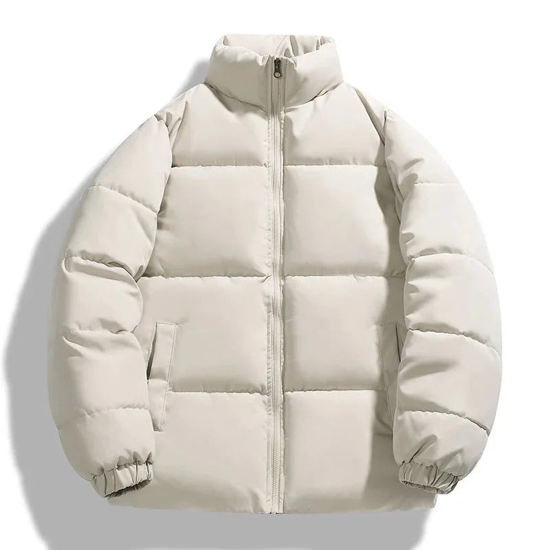 Flint | Men's Puffer Jacket Cream Oversized Quilted