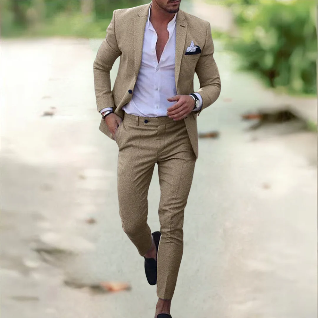 Axel | Men's Gray Suit Two Piece Tailored Pants
