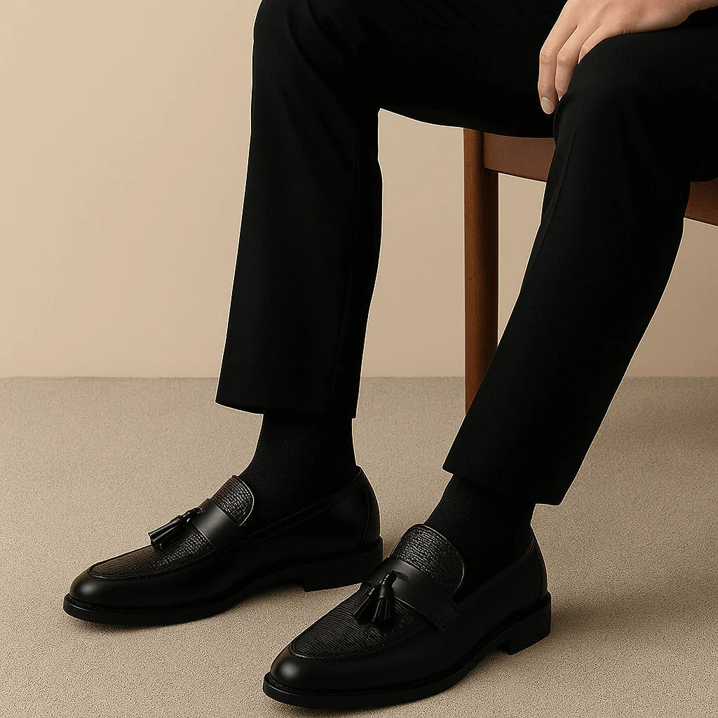 Axel | Men's Leather Tassel Loafer Brown Cognac