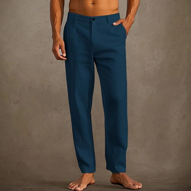 Ashby | Men's Linen Pants White