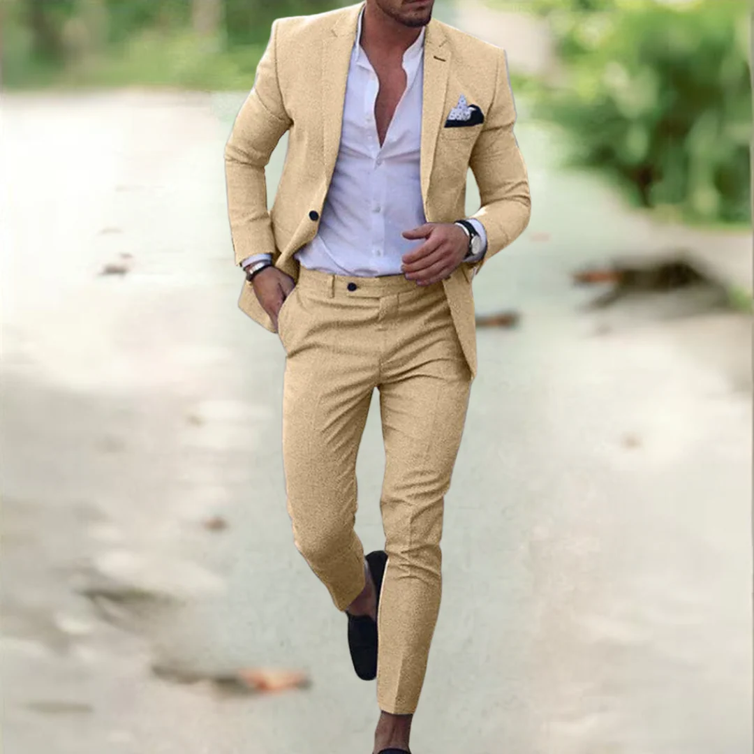 Axel | Men's Gray Suit Two Piece Tailored Pants