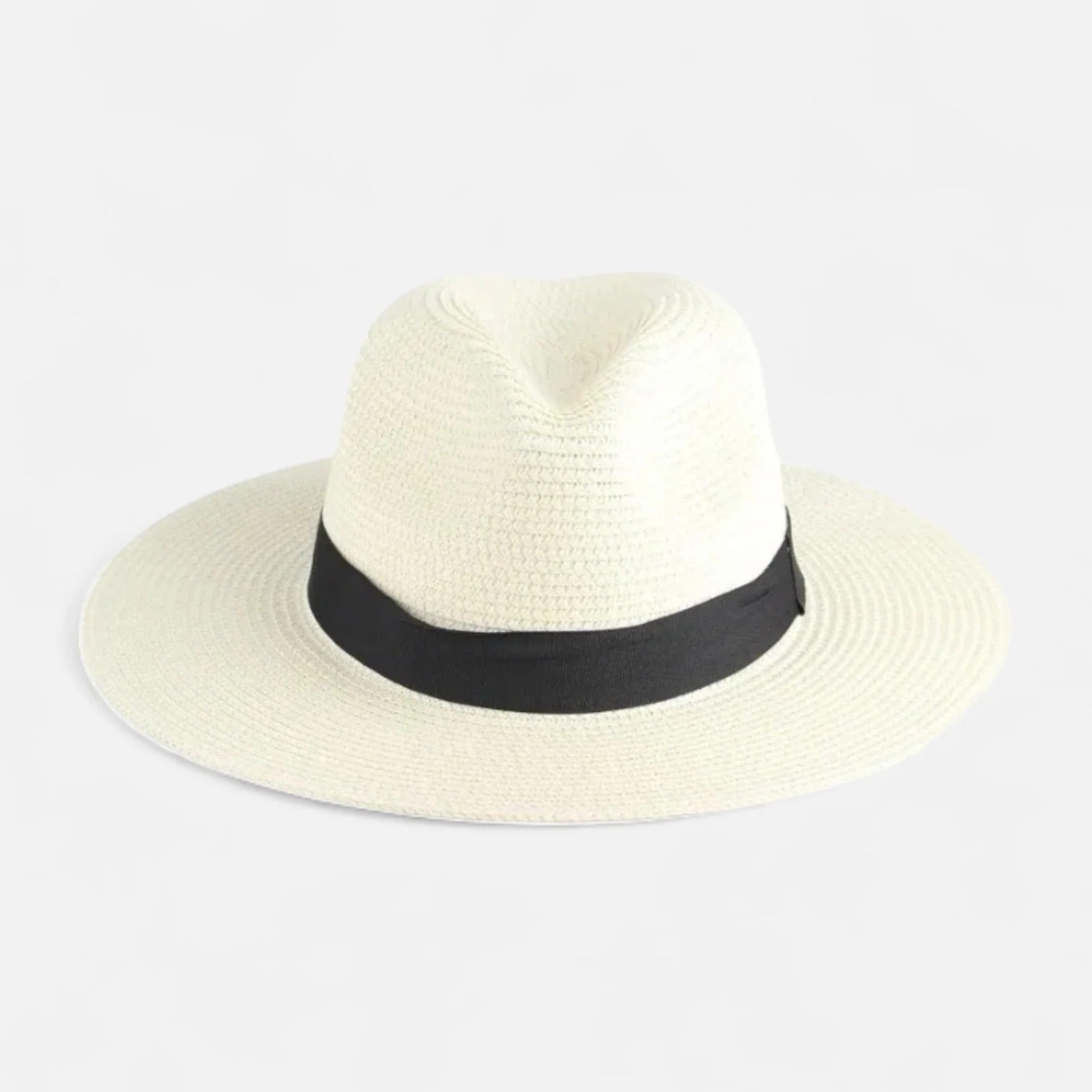 Paloma | Men's Straw Panama Hat Cream Black Band