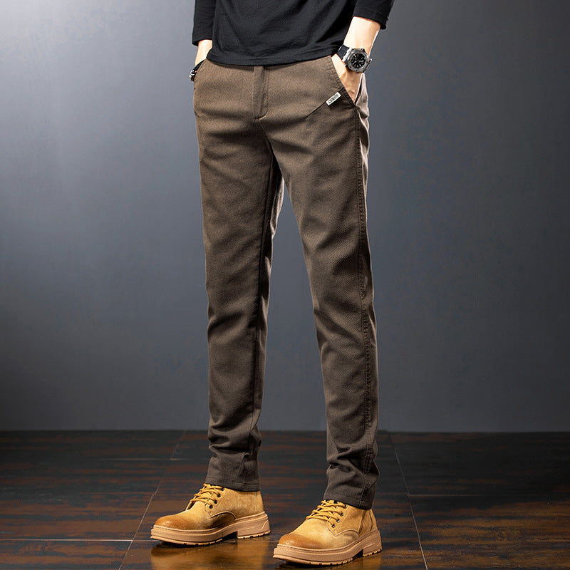Voss | Men's Slim Fit Dress Pants Black Cotton