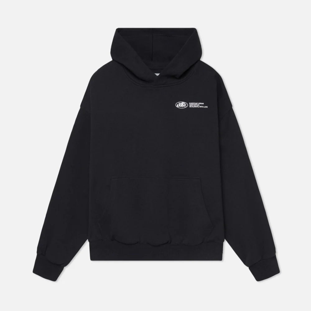 Faye | Women's Oversized Hoodie Black Graphic Print