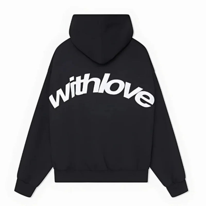 Faye | Women's Oversized Hoodie Black Graphic Print