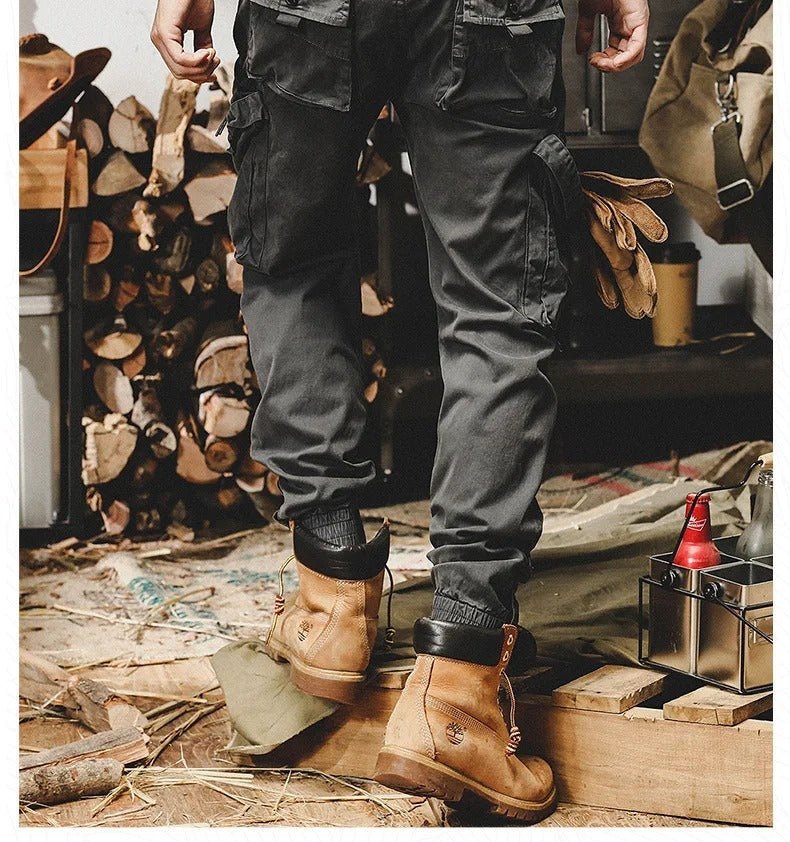 Rowan | Men's Cargo Pants Beige Tapered Jogger