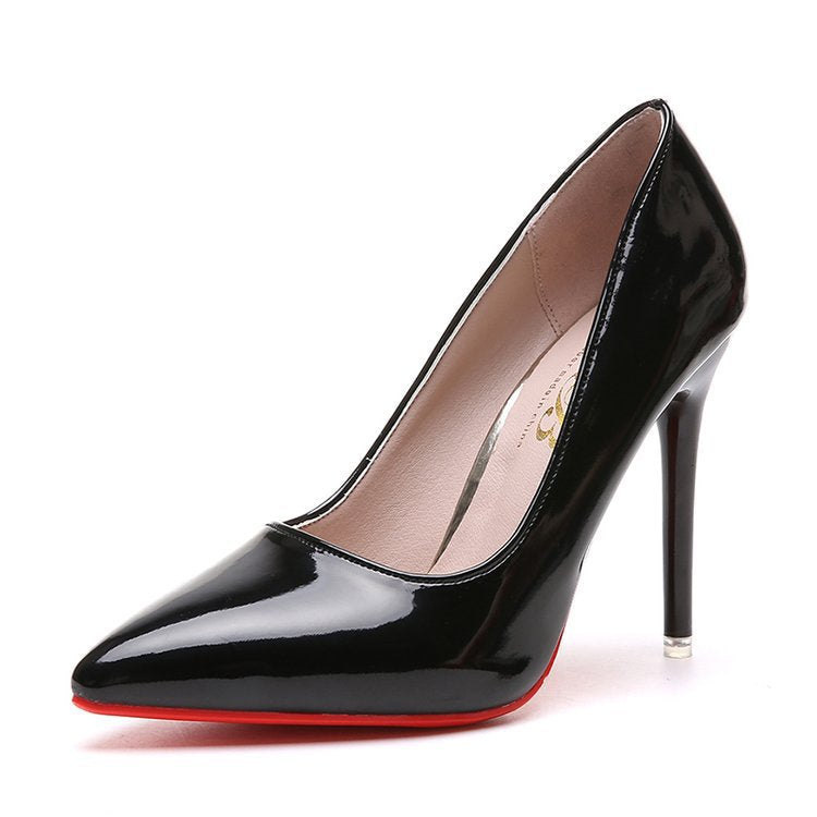 Cleo | Women's Black Patent Pointed Toe Stiletto Heels