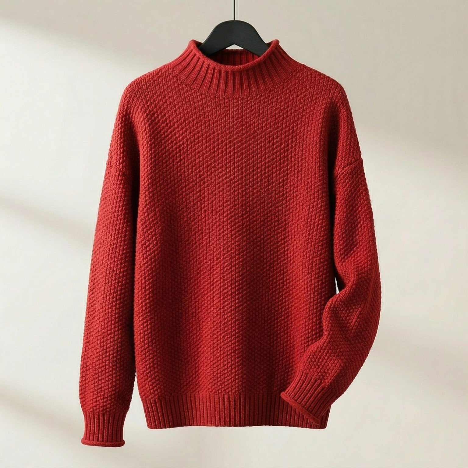 Maren | Women's Mock Neck Knit Sweater Red