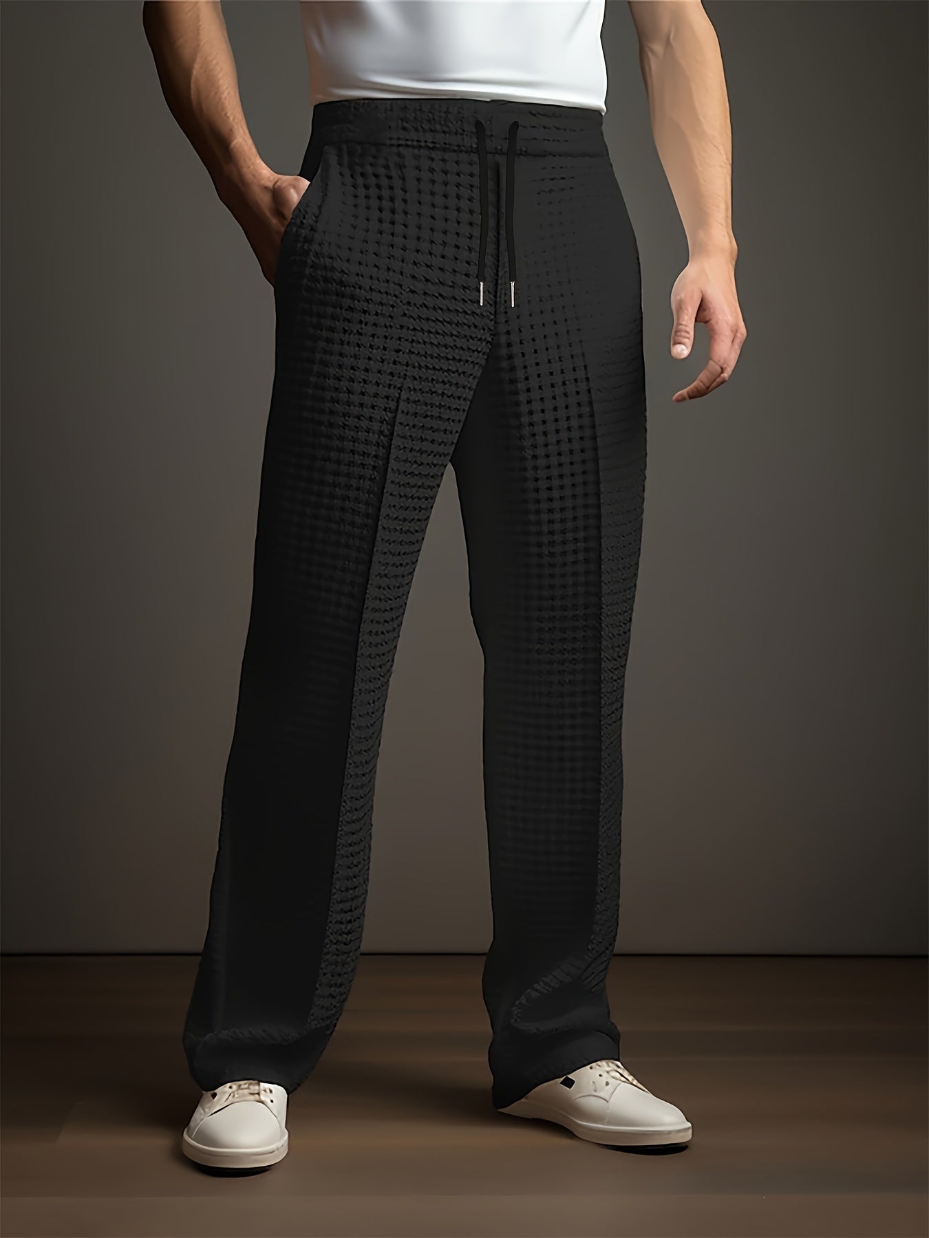 Nate | Men's Relaxed Fit Linen Pants Cream Wide Leg