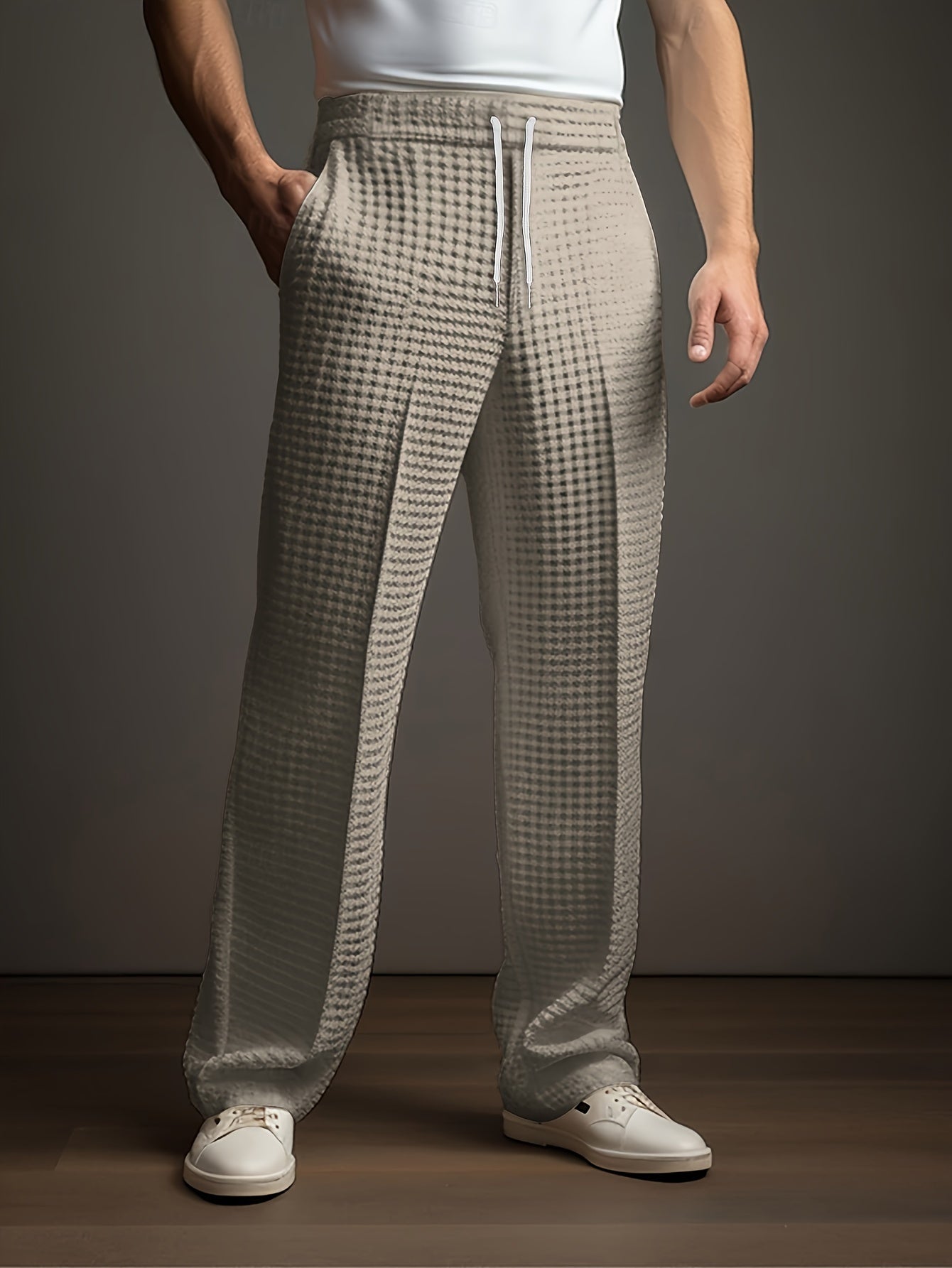 Nate | Men's Relaxed Fit Linen Pants Cream Wide Leg