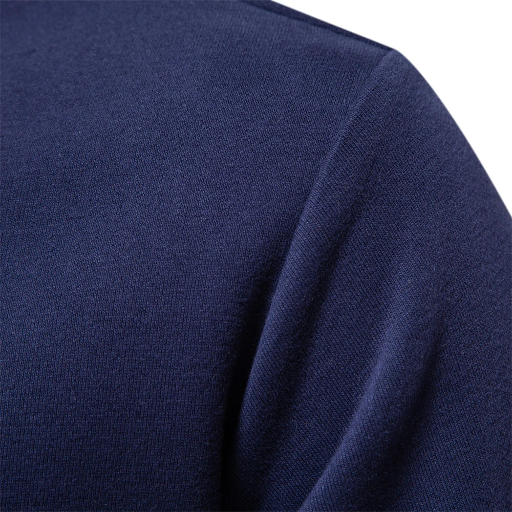 Voss | Men's Long Sleeve Rugby Polo Black White Collar