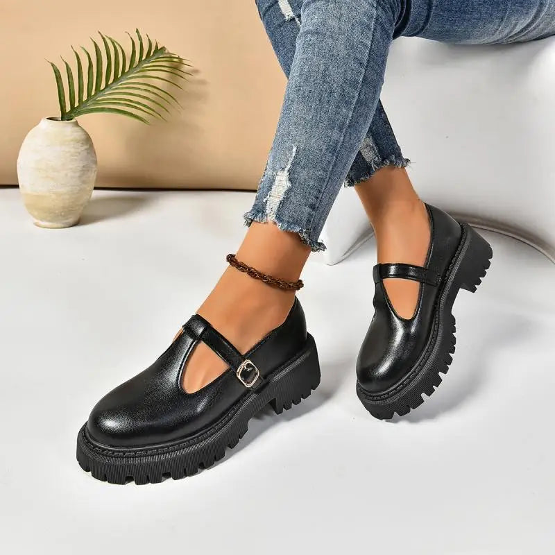 Ivy | Women's Mary Jane Shoes Chunky Platform Black