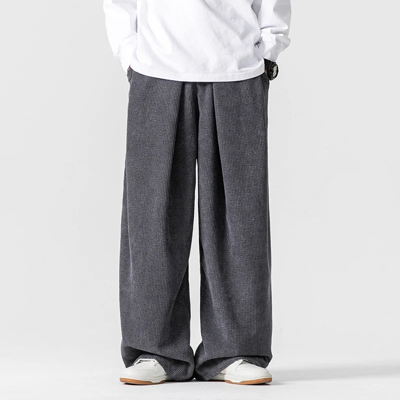 Arlo | Men's Wide Leg Cargo Pants Navy Blue Relaxed Fit