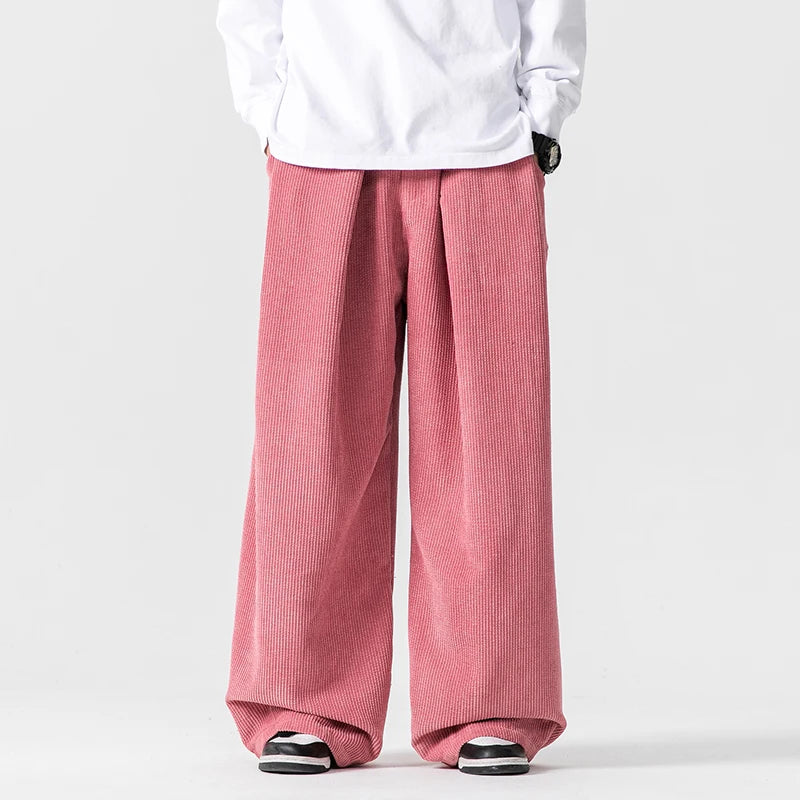 Arlo | Men's Wide Leg Cargo Pants Navy Blue Relaxed Fit