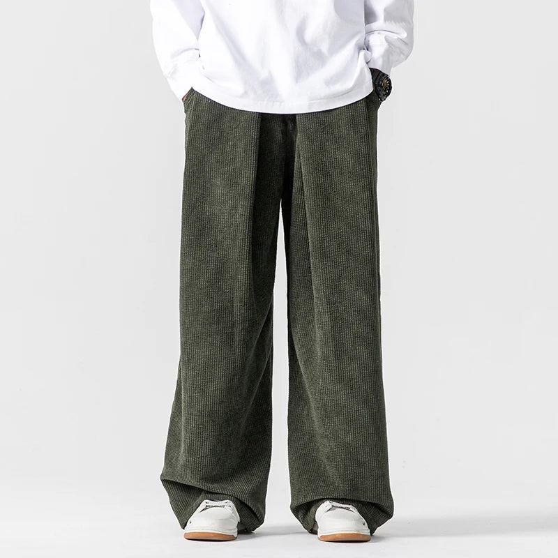 Arlo | Men's Wide Leg Cargo Pants Navy Blue Relaxed Fit