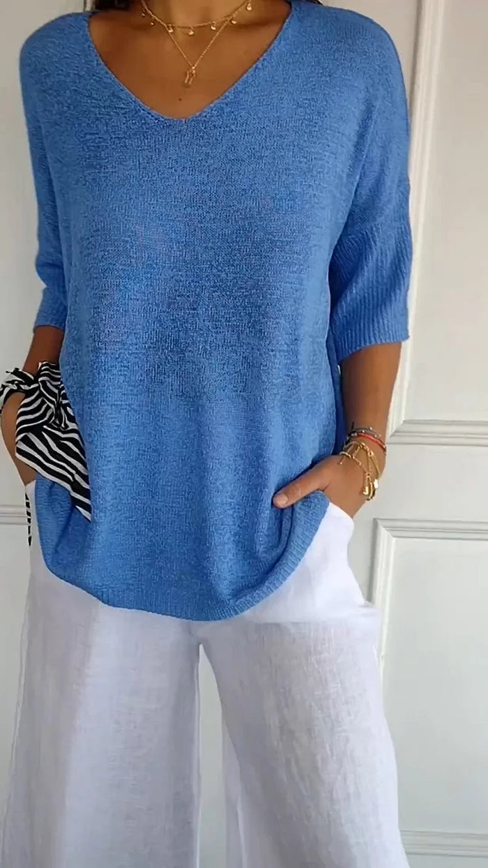 Dama Washington Greta v-neck relaxed fit sweater - view 2