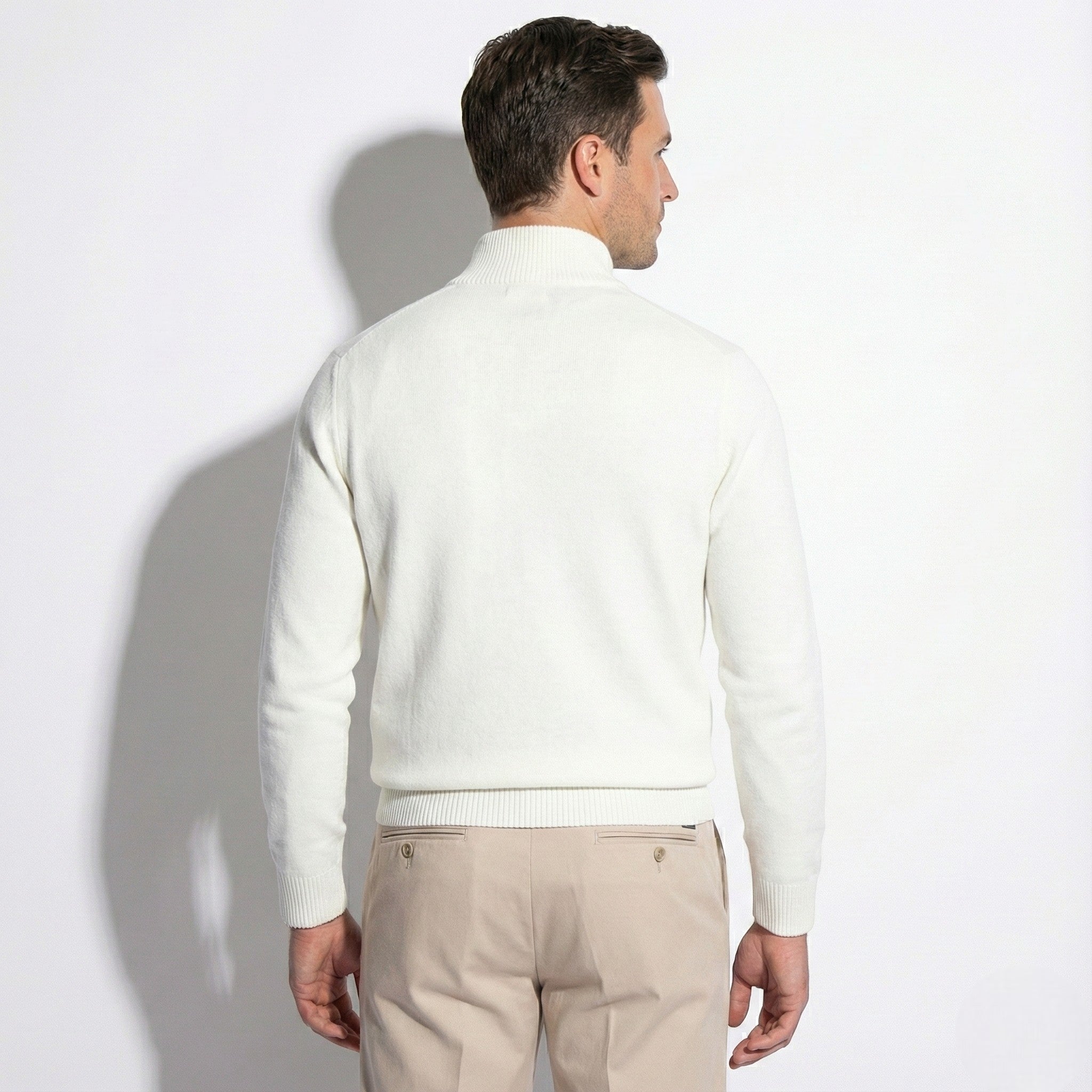 Axel | Men's Quarter Zip Sweater Black Crew Neck