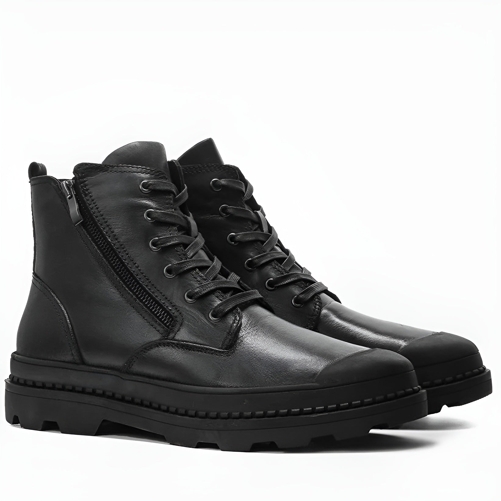 Rowan | Men's Lace Up Leather Ankle Boots Brown Black Sole