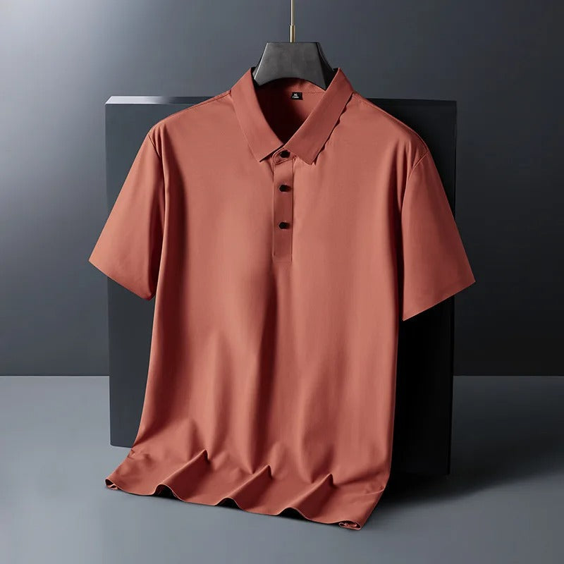 Rowan | Men's Polo Shirt White Short Sleeve Button Down