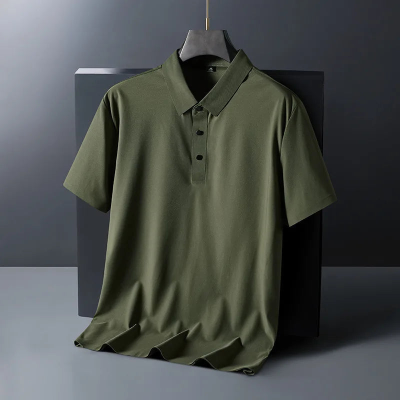 Rowan | Men's Polo Shirt White Short Sleeve Button Down