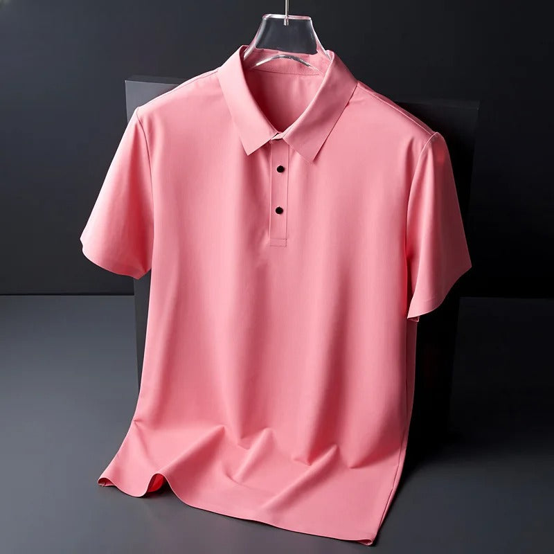 Rowan | Men's Polo Shirt White Short Sleeve Button Down