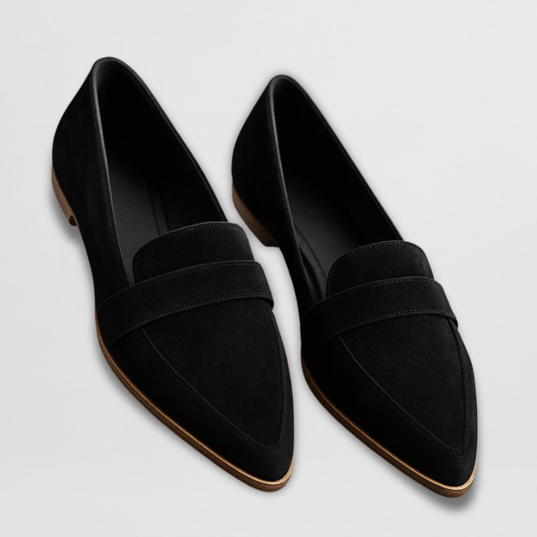 Mia | Women's Suede Loafers Tan Pointed Toe Flat