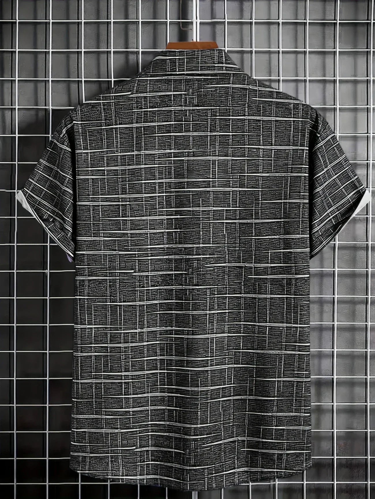 Axel | Men's Check Button Up Shirt Green White Short Sleeve