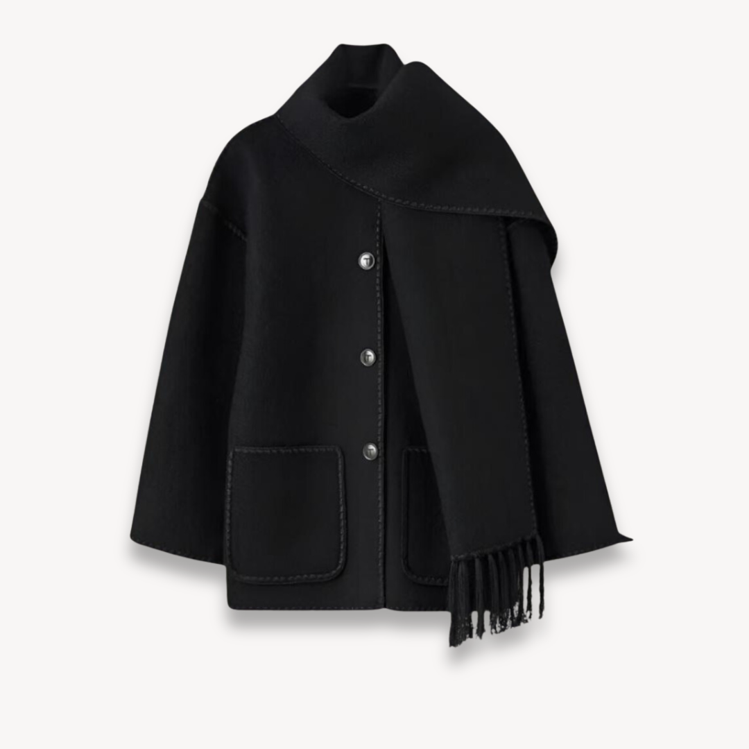Dama Washington Ermine women's cape front short jacket - front view