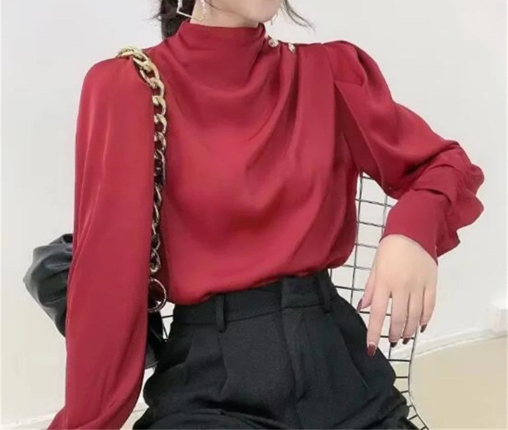 Dama Washington Ginevra women's long sleeve draped blouse - view 5