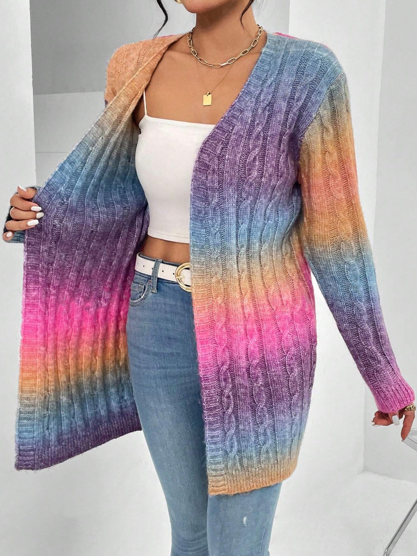 Dama Washington Benedetta women's long cable knit cardigan - view 7