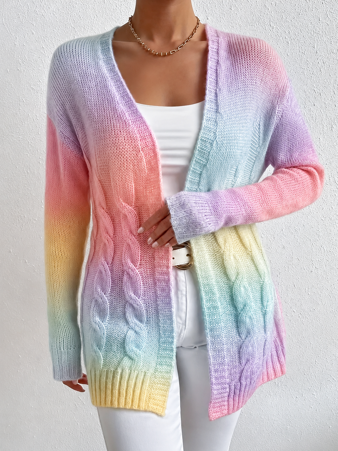 Dama Washington Benedetta women's long cable knit cardigan - view 2