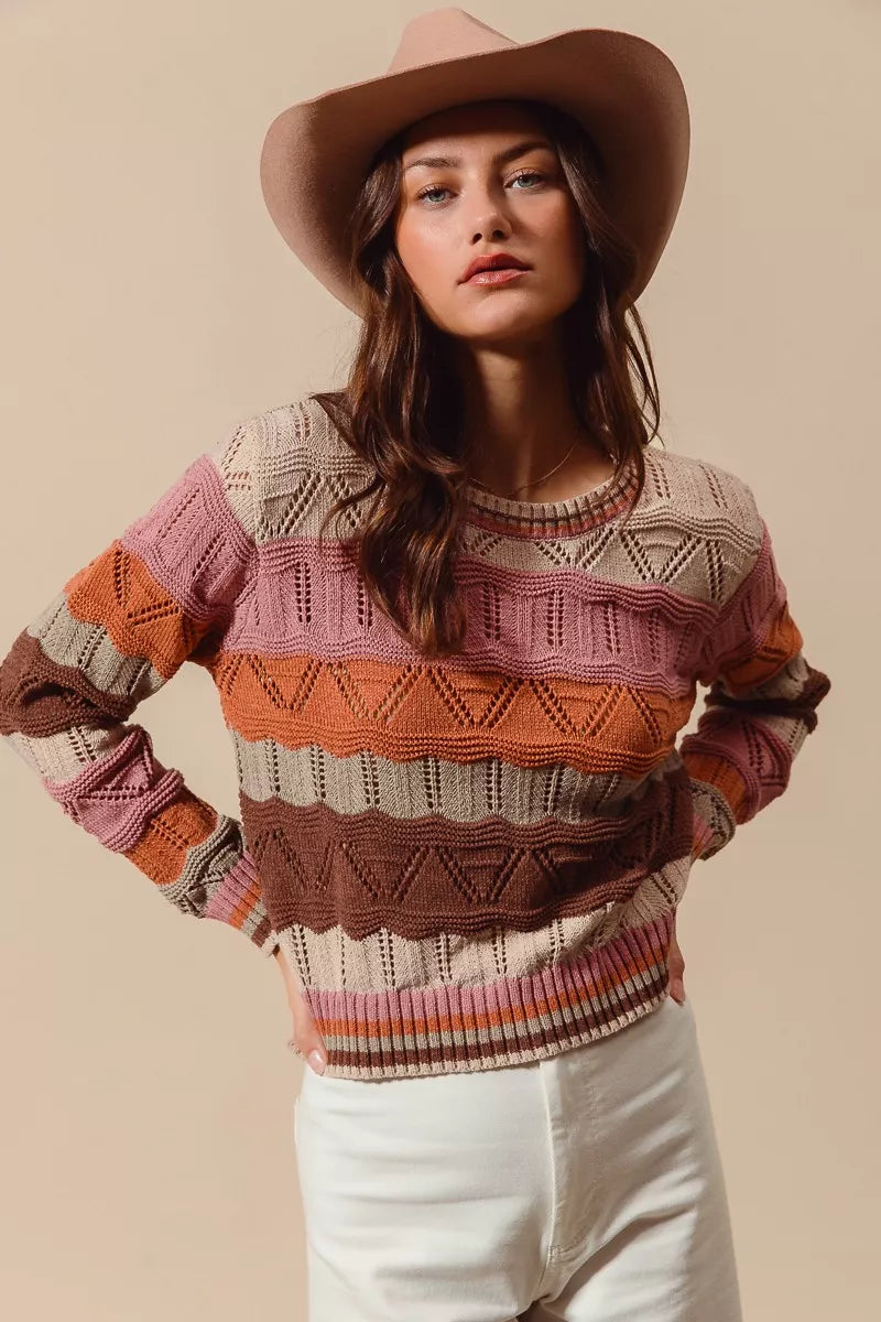 Dama Washington Sylvestra women's long sleeve striped sweater - view 2