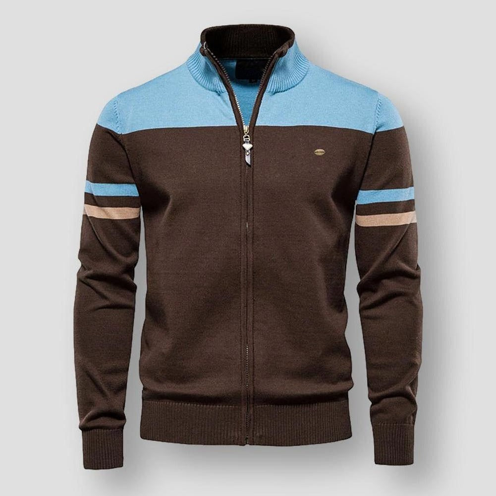 Dama Washington Jocelyn men's zip-up color block jacket - front view