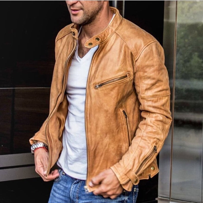 Dama Washington Cyprian men's slim fit racer jacket - front view