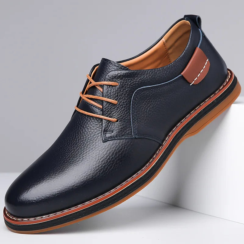 Voss | Men's Lace Up Oxford Dress Shoes Brown