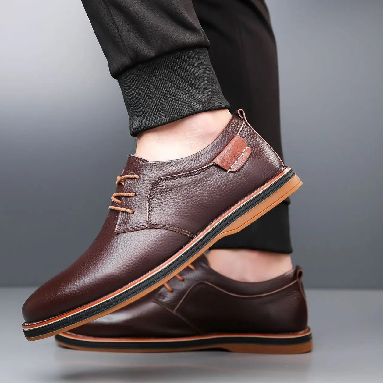 Voss | Men's Lace Up Oxford Dress Shoes Brown