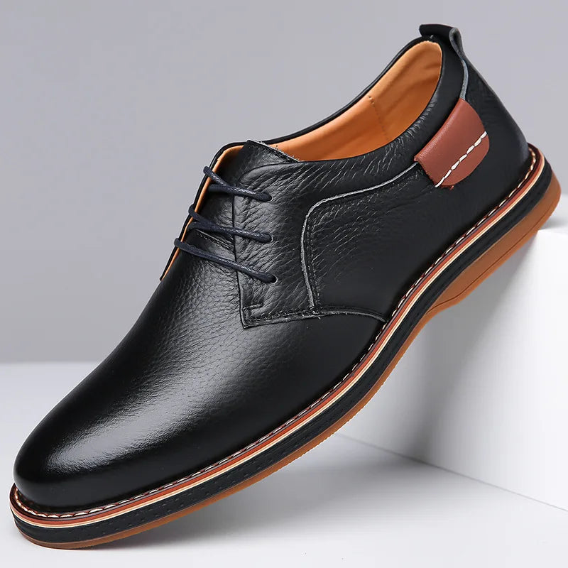 Voss | Men's Lace Up Oxford Dress Shoes Brown