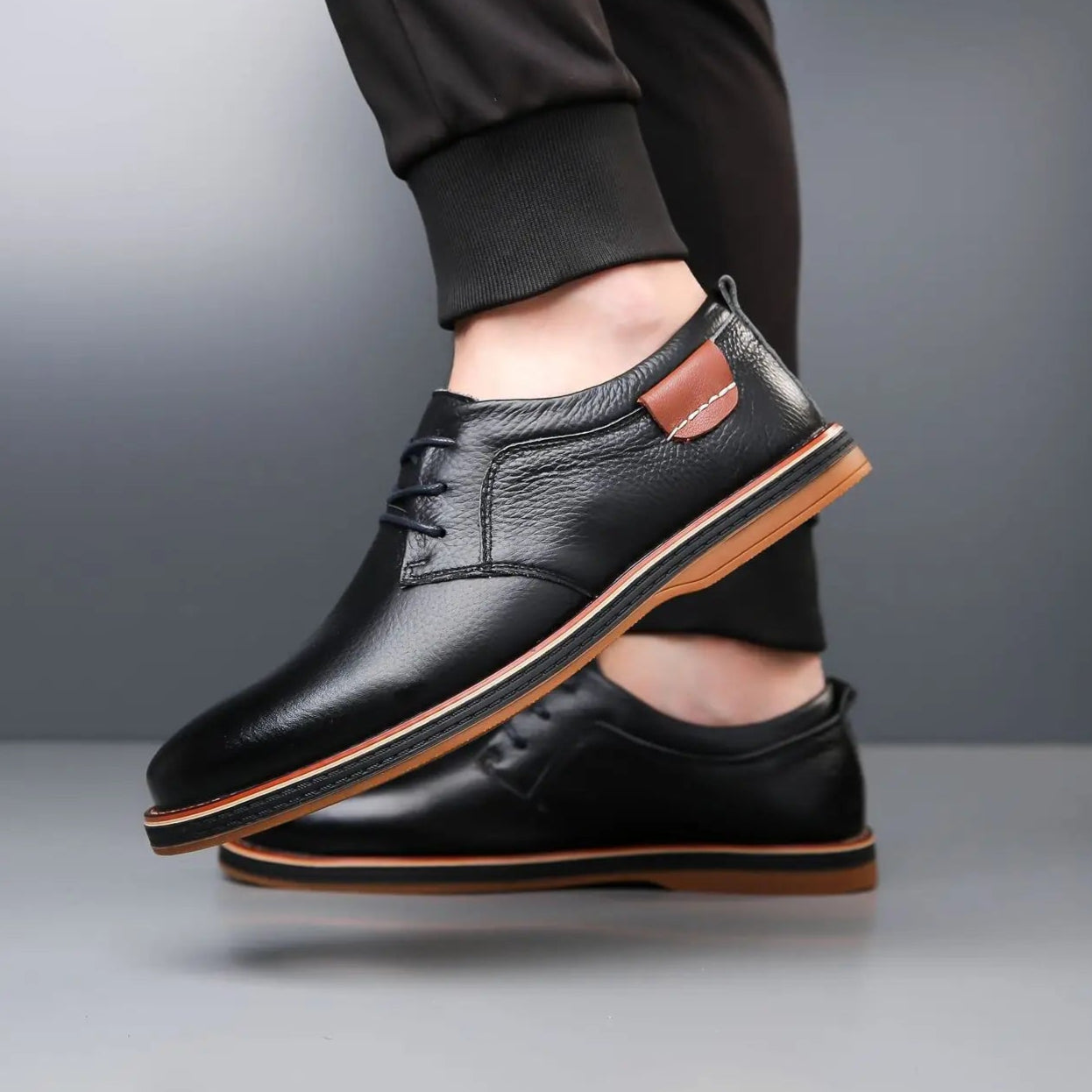Voss | Men's Lace Up Oxford Dress Shoes Brown