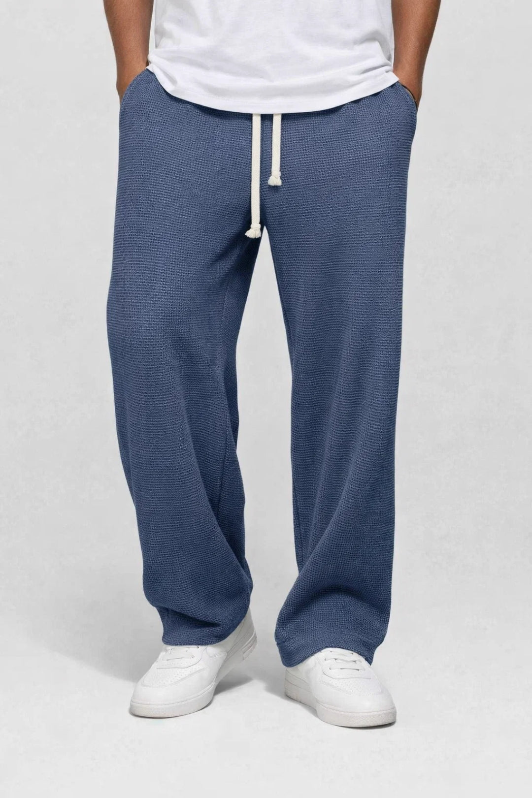 Axel | Men's Relaxed Sweatpants Light Blue Textured Knit