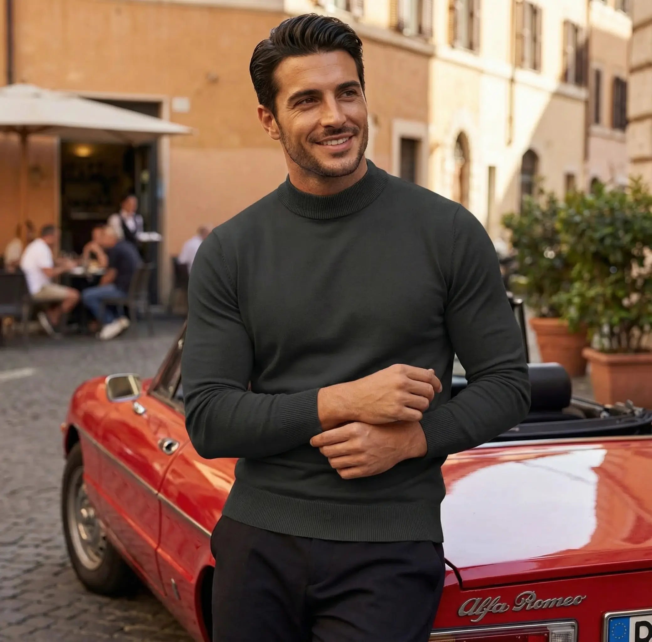 Vance | Men's Turtleneck Sweater Teal Crew Neck