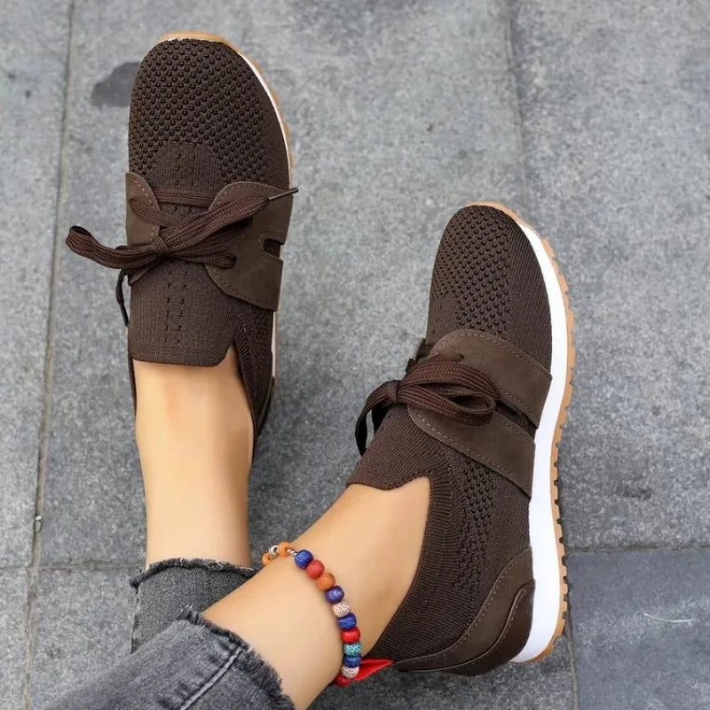 Esme | Women's Slip On Sneakers Black White Comfort Fit