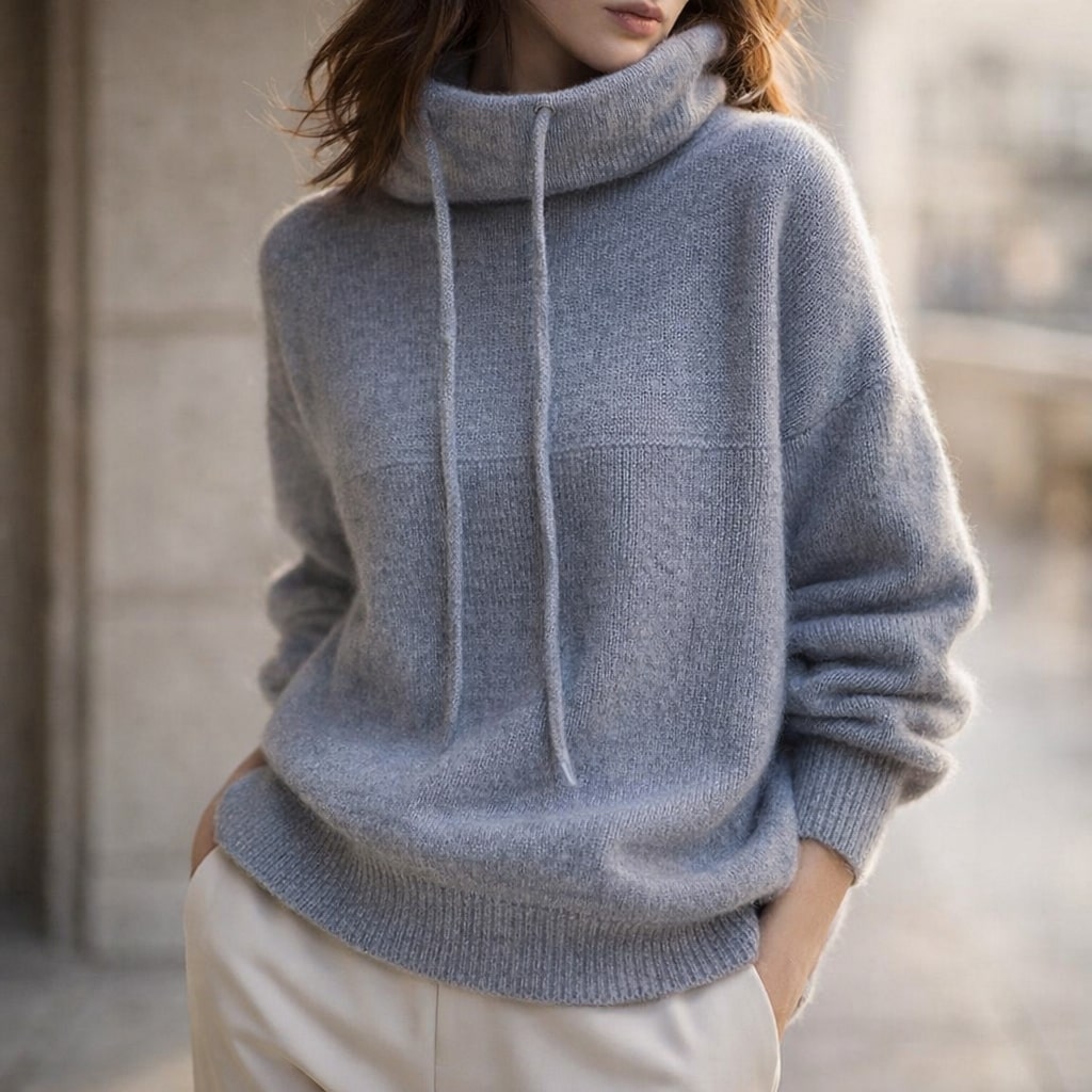 Ines | Women's Oversized Hoodie Sweater Sage Green Knit