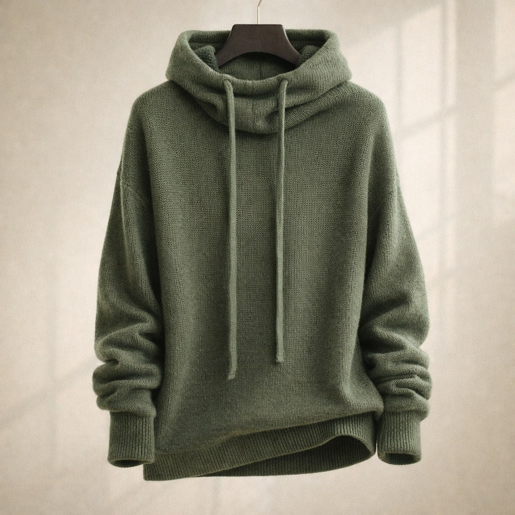 Ines | Women's Oversized Hoodie Sweater Sage Green Knit