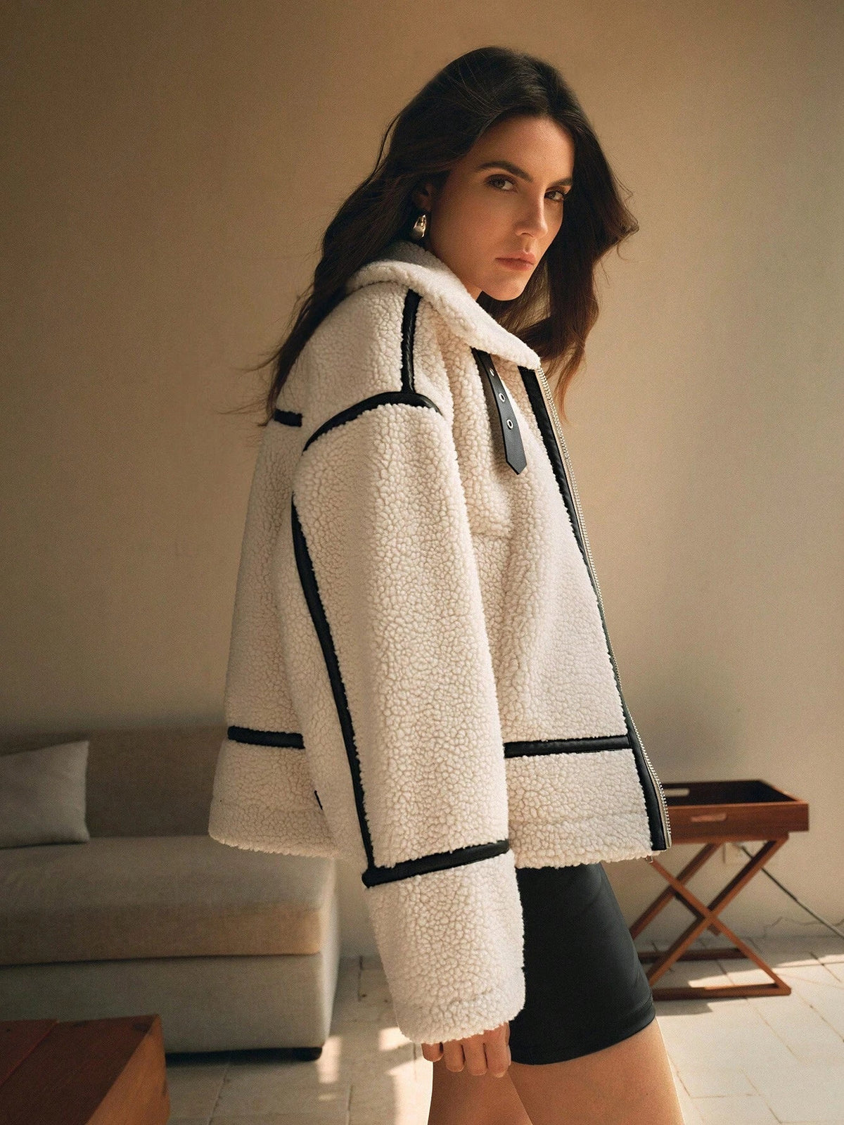 Dama Washington Harriet teddy/sherpa coat - view 8