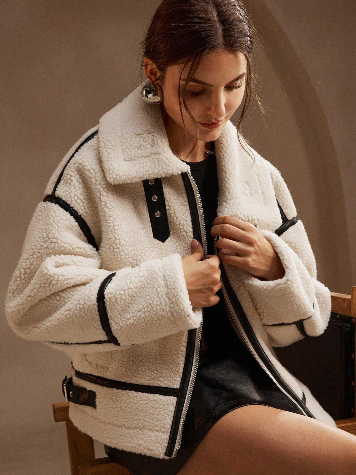 Dama Washington Harriet teddy/sherpa coat - view 5