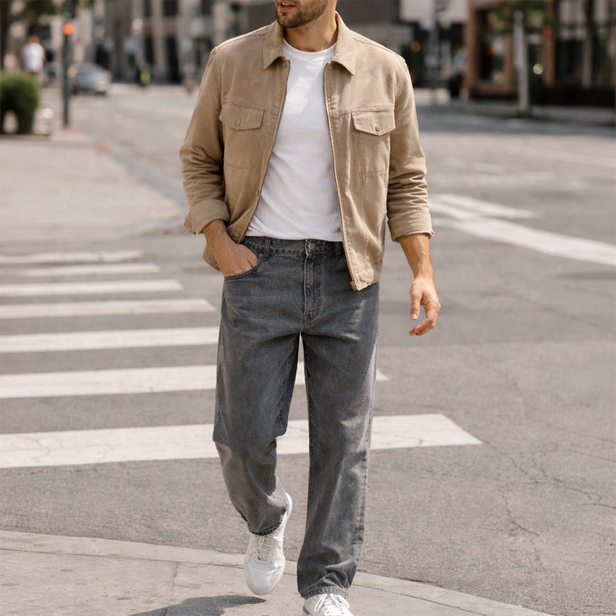 Callum | Men's Relaxed Straight Leg Jeans Charcoal