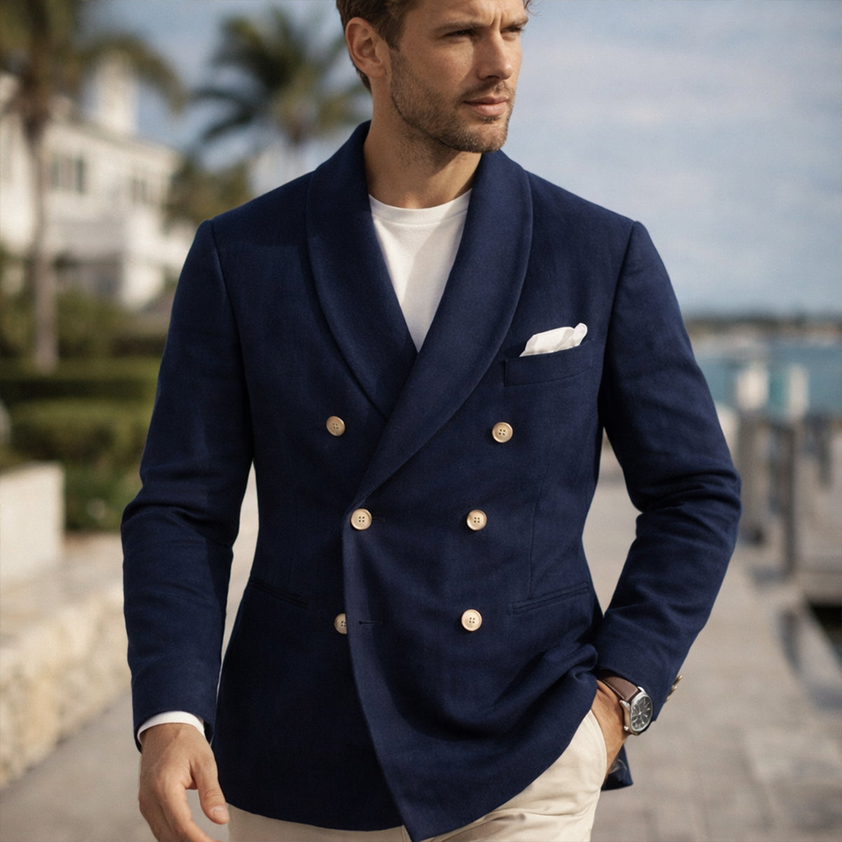 Erik | Men's Double Breasted Blazer Navy